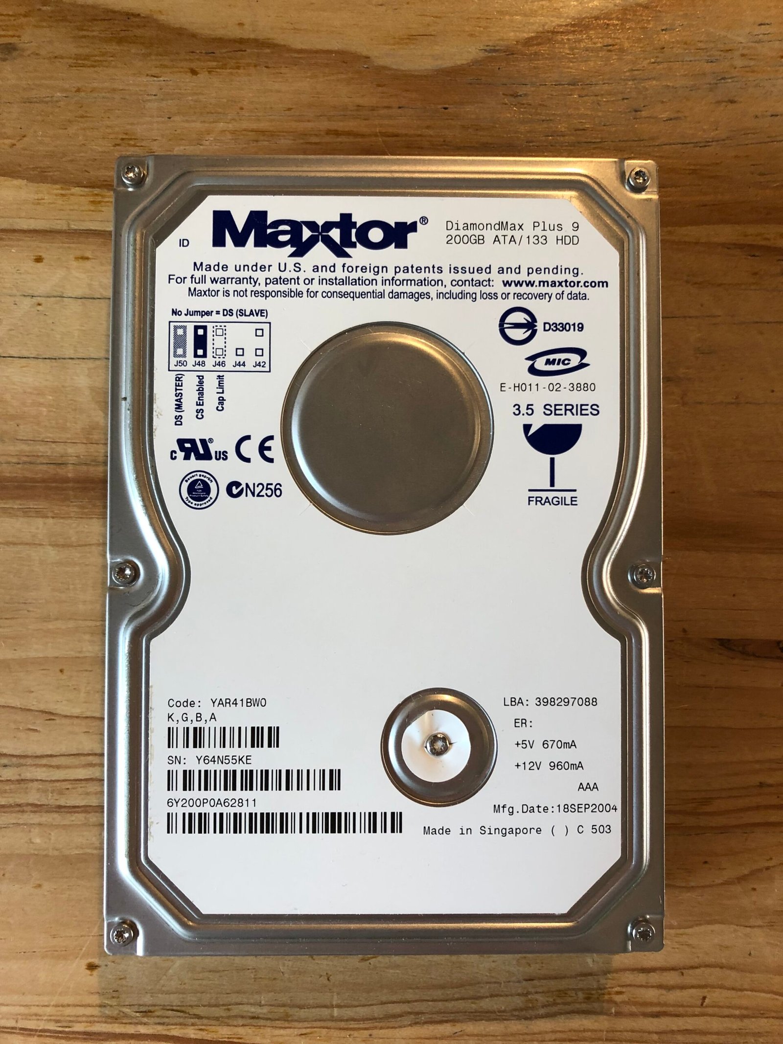 HDD 3.5 IDE 200Go