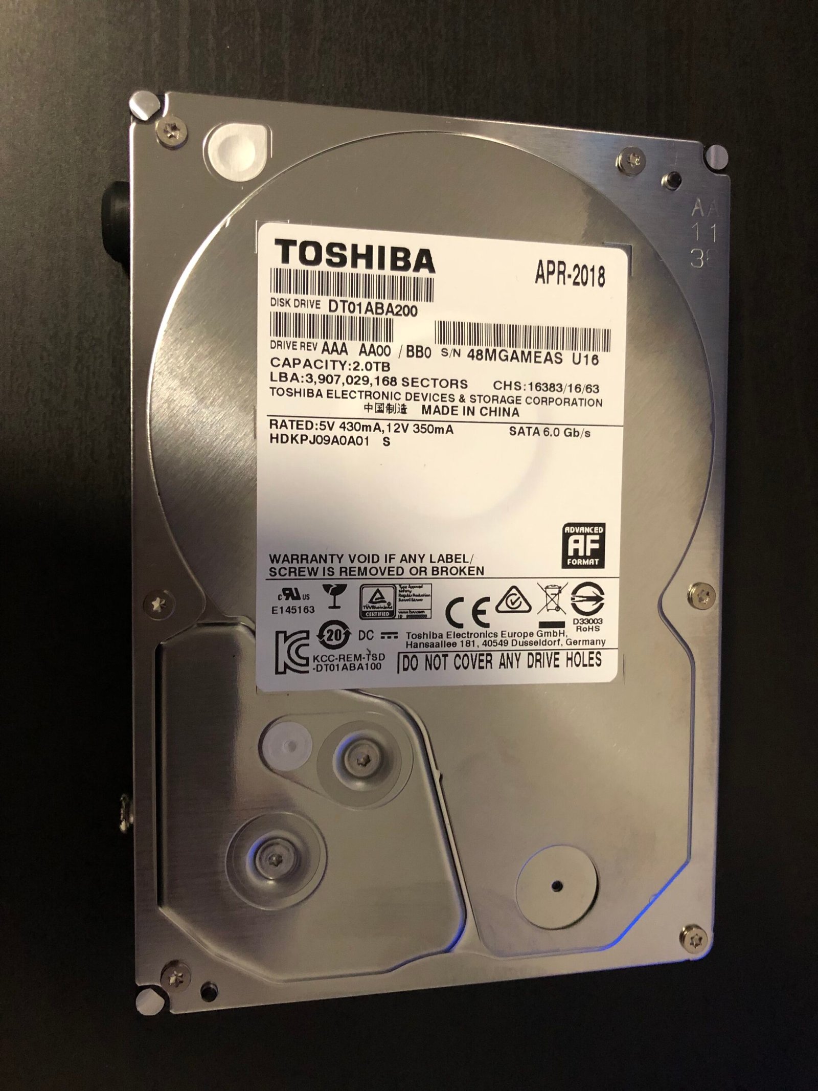 Disque interne à l’intérieur du boitier