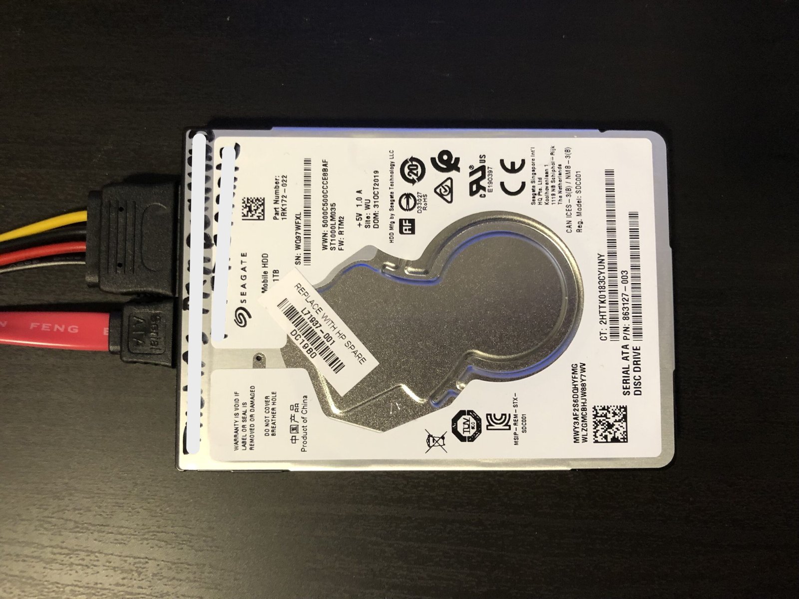 Récupération de données sur Seagate ST1000LM035 en laboratoire