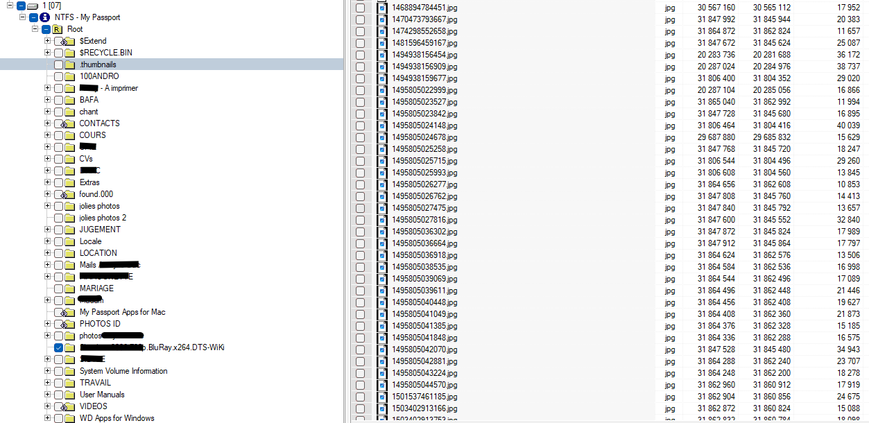 Récupération réussie WD My Passport Ultra