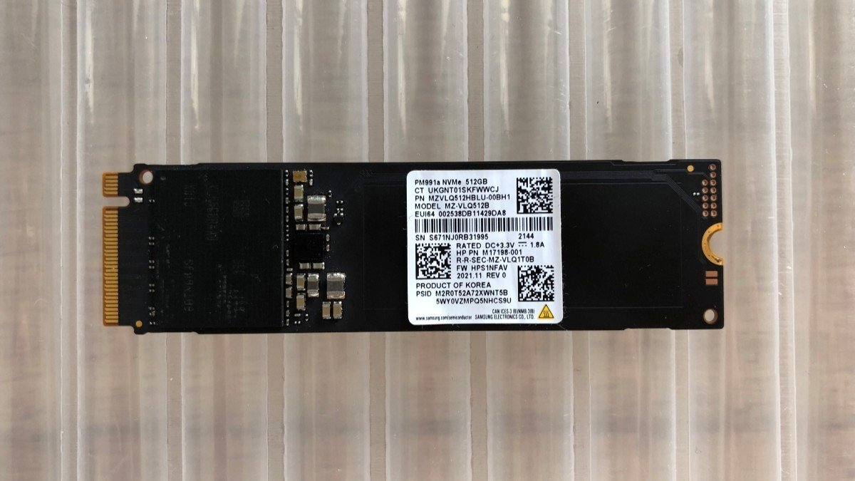 Récupération de données SSD Samsung PM981a MZ-VLQ512B