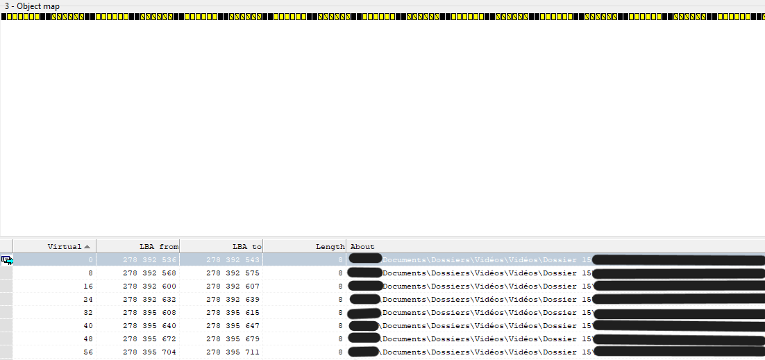Object Map clusters défectueux SSD Samsung